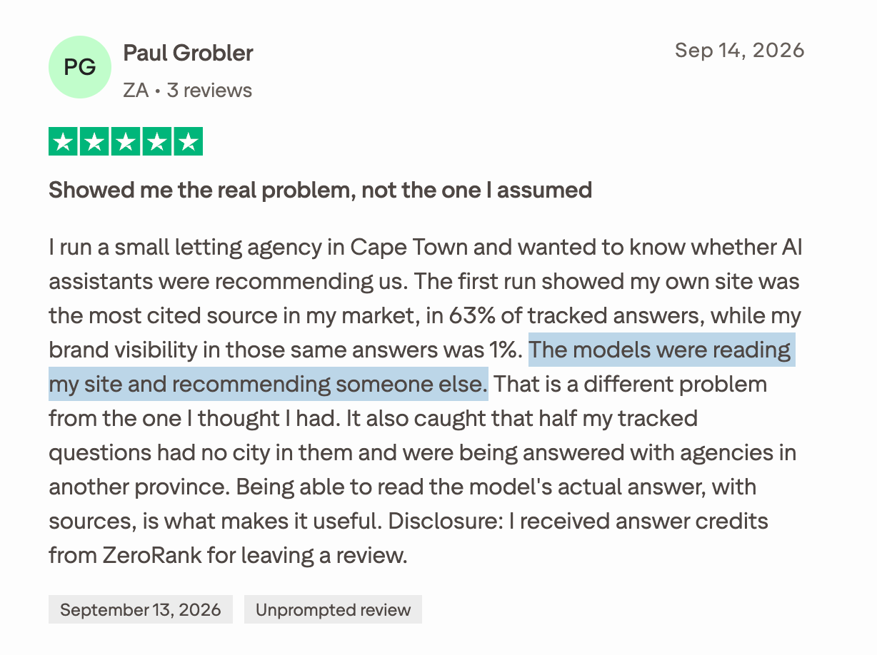 Trustpilot review