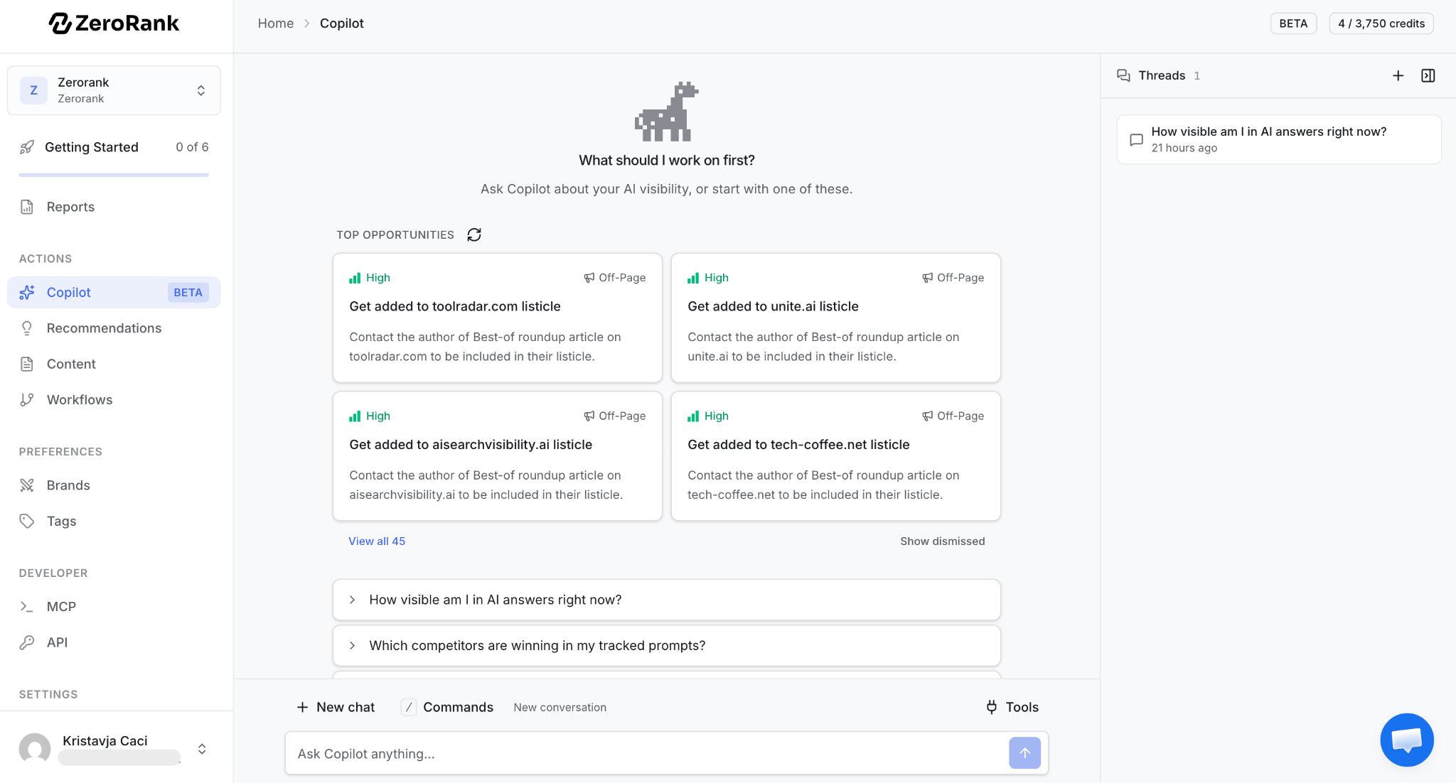 ZeroRank AI Copilot