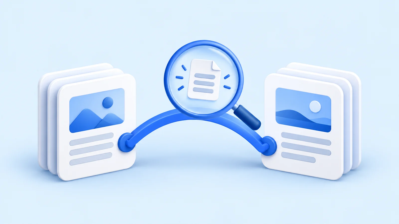 Blue-and-white editorial illustration for a ZeroRank AI search resource
