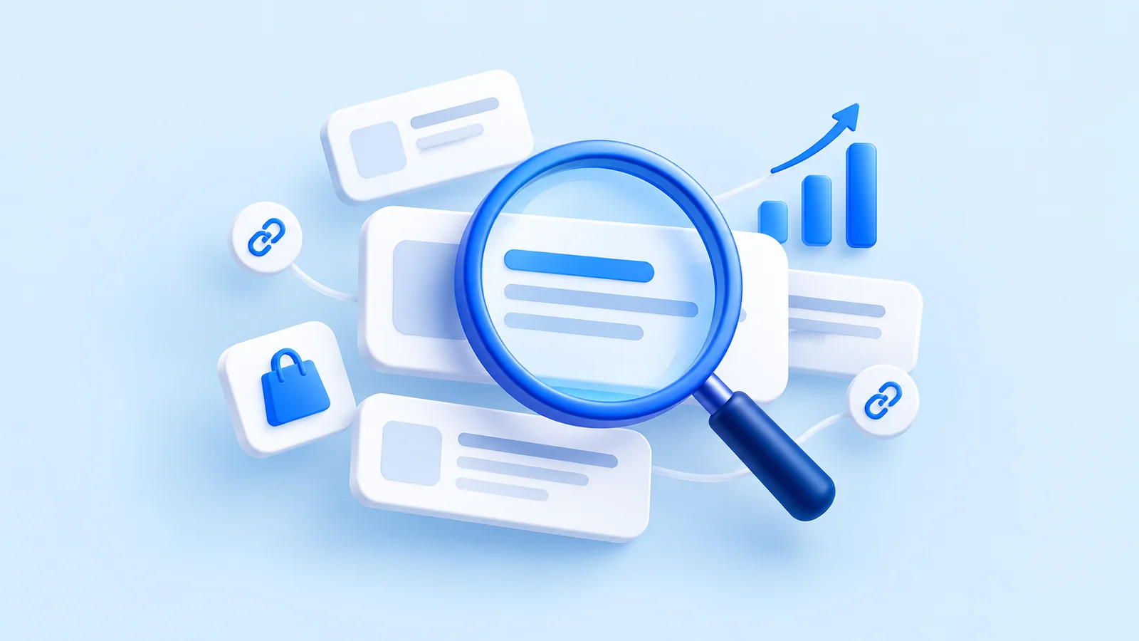 Blue-and-white editorial illustration for a ZeroRank AI search resource