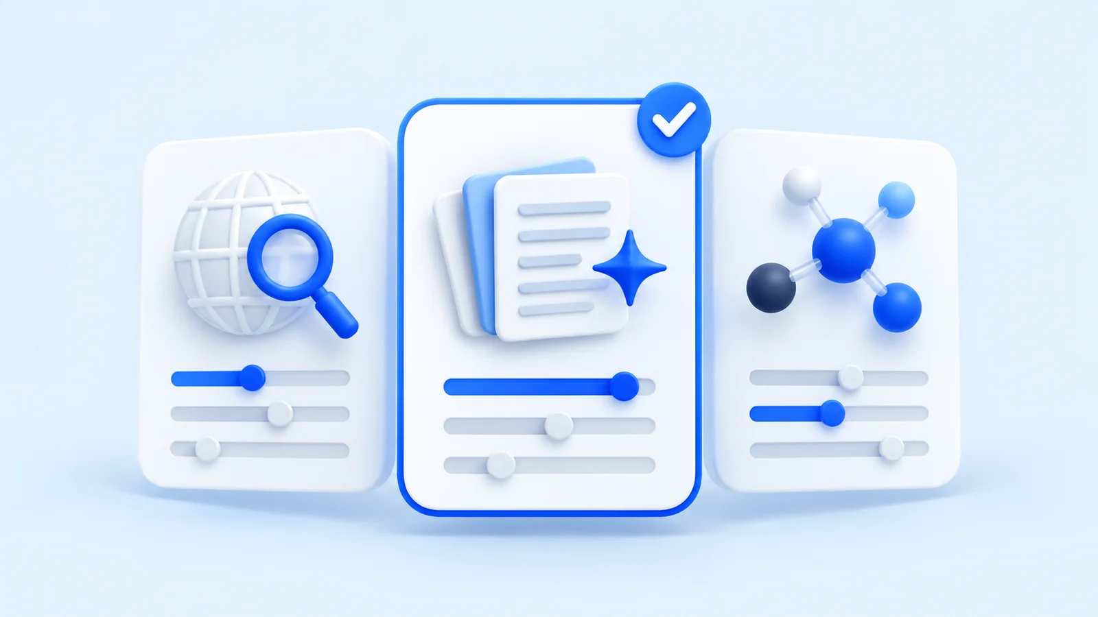 Blue-and-white editorial illustration for a ZeroRank AI search resource
