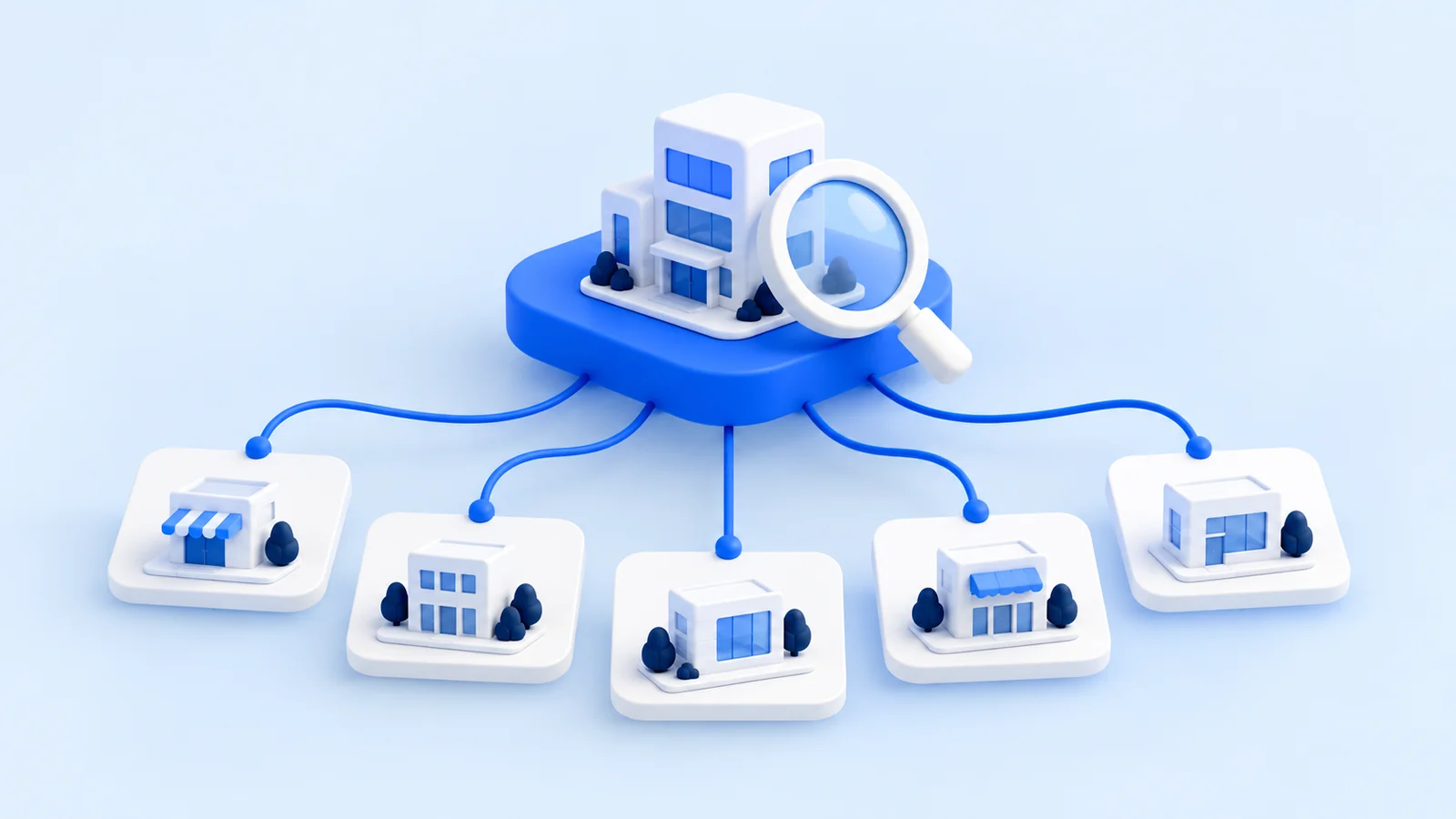 Blue-and-white editorial illustration for a ZeroRank AI search resource