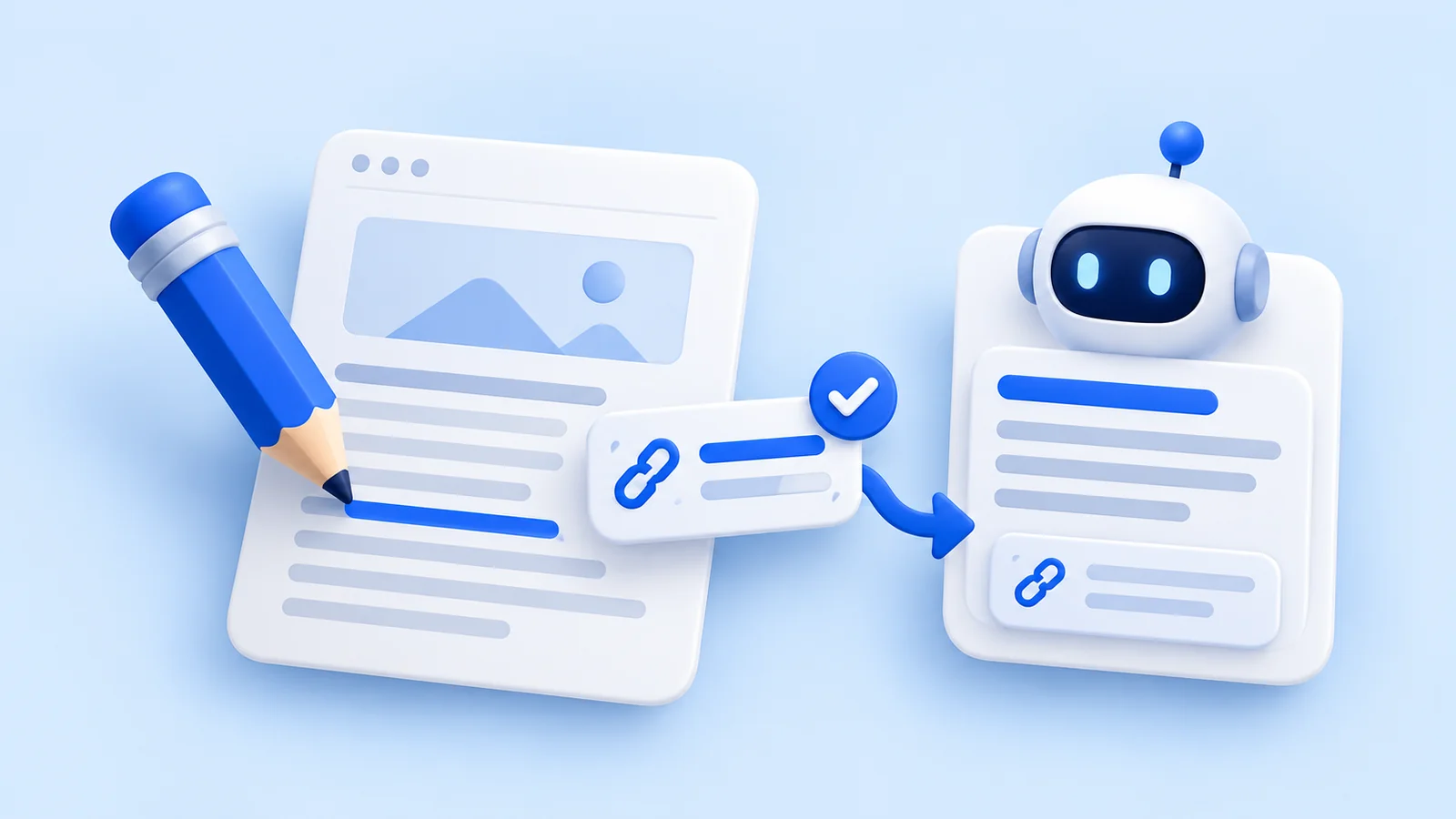 Blue-and-white editorial illustration for a ZeroRank AI search resource