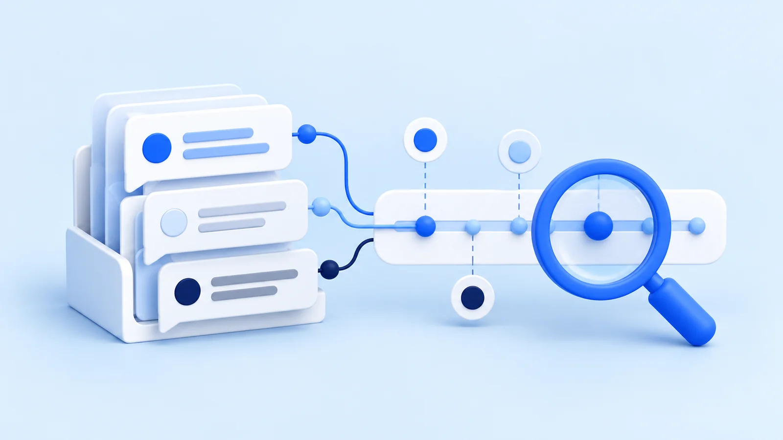 Blue-and-white editorial illustration for a ZeroRank AI search resource