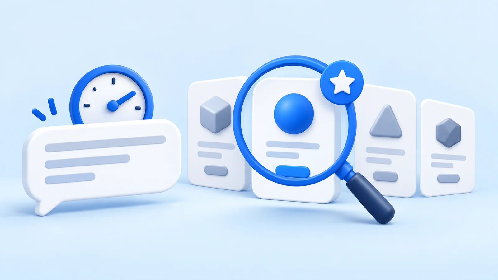Blue-and-white editorial illustration for a ZeroRank AI search resource
