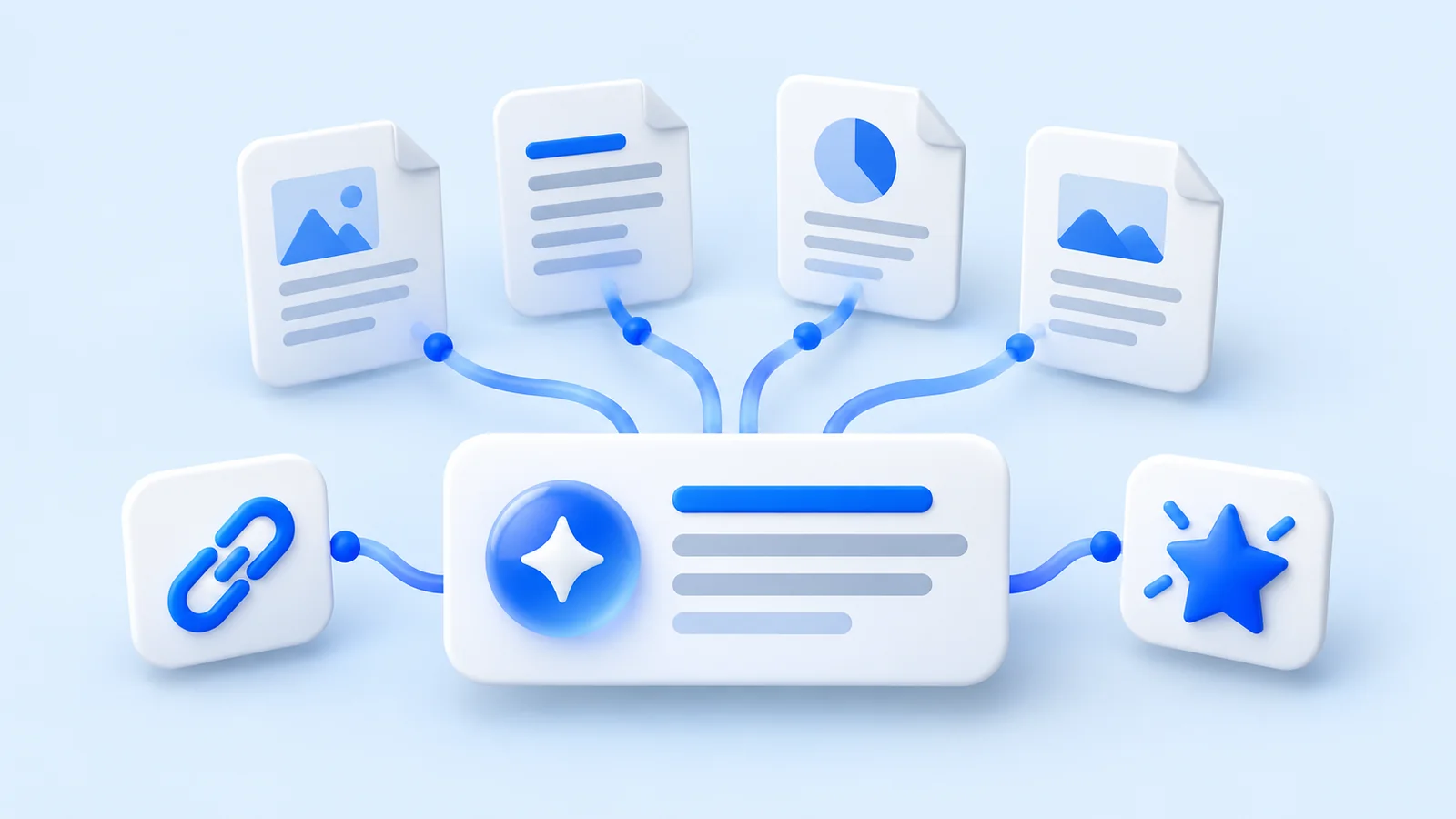 Blue-and-white editorial illustration for a ZeroRank AI search resource